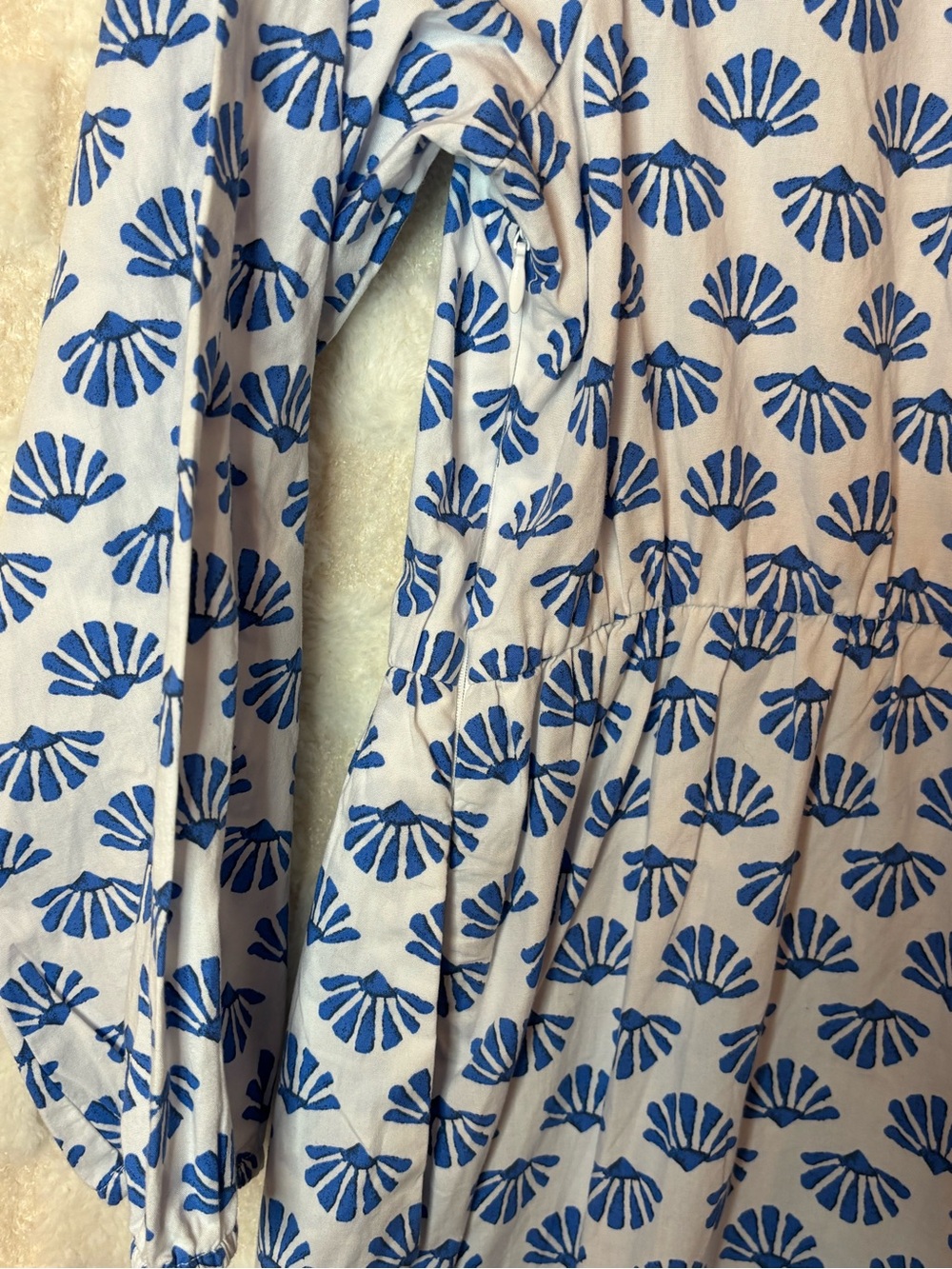 J. Crew Blue and White Shell-Print Sundress size 12 - Picture 6 of 7